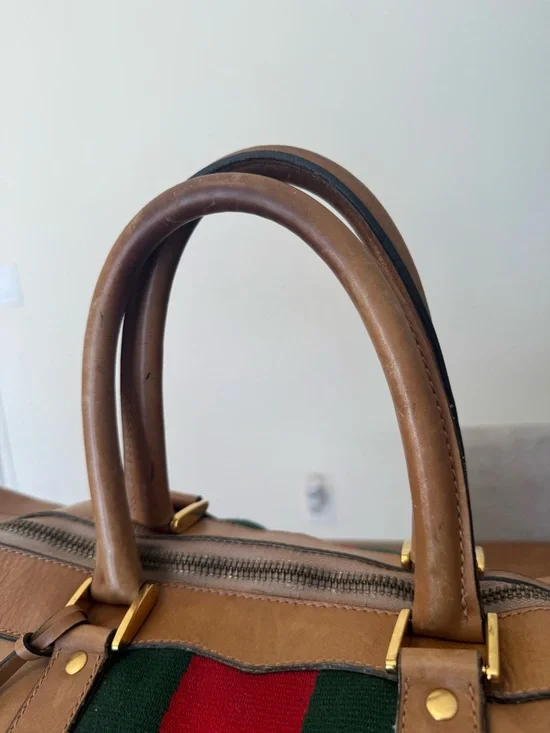 Vintage Gucci Leather Weekender Duffel Bag (project) - Picture 4 of 16